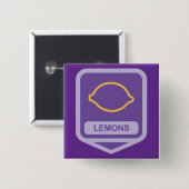 Zitronenumriss Lila und Gelbe Frucht Button (Vorne & Hinten)