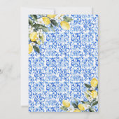 Zitronenwasserfarbe Blaue Hochzeit Einladung (Rückseite)