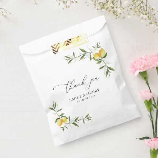 Zitronenwasserfarbe Grün Blumen Hochzeit danke Geschenktütchen (Versiegelt)