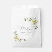 Zitronenwasserfarbe Grün Blumen Hochzeit danke Geschenktütchen (Vorderseite)