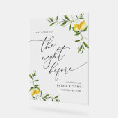 Zitronenwasserfarbe Grün Nacht vor Acrylschild (Winkel)