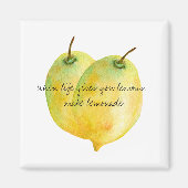 Zitronenwasserfarben-inspirierendes Zitat Magnet (Vorne)