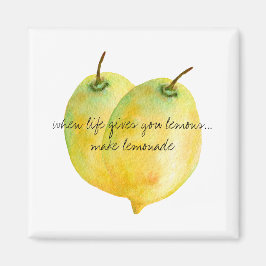 Zitronenwasserfarben-inspirierendes Zitat Magnet