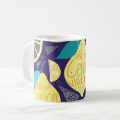 Zitronenwolken: Dunkles, blaues Muster Kaffeetasse (Vorderseite Links)