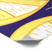 Zitronenwolken: Dunkles, blaues Muster Poster (Ecke)