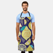 Zitronenwolken: Dunkles, blaues Muster Schürze (Getragen)
