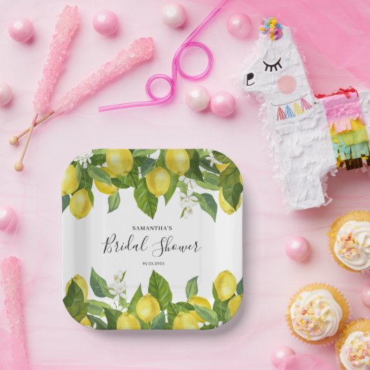 Zitronenzitrus Brautparty Papierplatte Pappteller (Party)