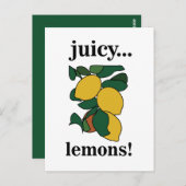 Zitronenzitrus Gelbes Obst Postkarte (Vorne/Hinten)