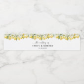 Zitronenzitrus Hochzeitwasserflasche Wasserflaschenetikett (Einzelnes Label)