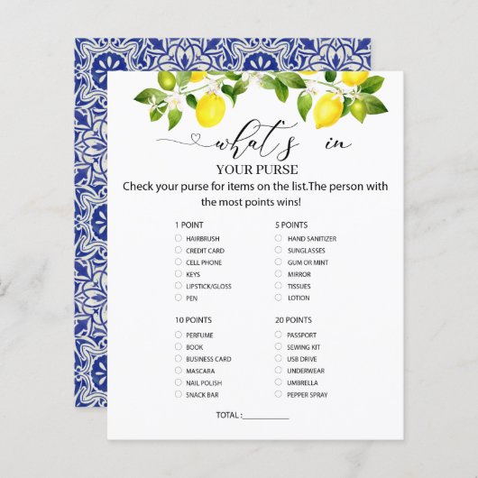 Zitronenzweig und blaues Mosaik Was ist in Ihrer H (Vorne/Hinten)