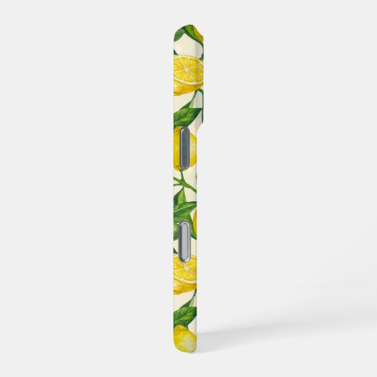 Zitronenzweige in grün und gelb iPhone hülle (Rechte Seite)