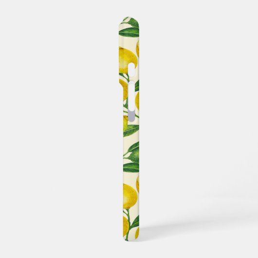 Zitronenzweige in grün und gelb iPhone hülle (Linke Seite)