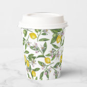 Zitronenzweige mit Blüten und Früchten Pappbecher (Links)