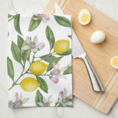 Zitronenzweige mit Blüten und weißen Früchten Geschirrtuch (Viertel Falte)