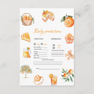 Zitrus-Baby-Vorhersage Baby Shower Spiel Karte