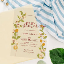 Zitrus Blau Gelbe Zitrone Amalfi-Küste Baby Shower