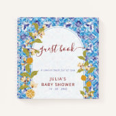 Zitrus Blau Gelbe Zitrone Amalfi-Küste Baby Shower Notizblock (Vorderseite)
