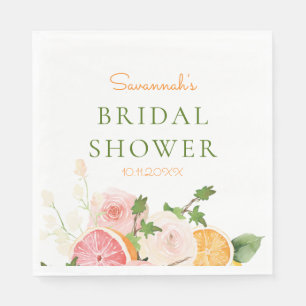 Zitrus-Blumen-Hochzeitsdusche Serviette