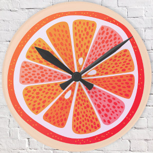 Zitrus Blutorange Spaß Runde Wanduhr