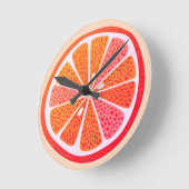 Zitrus Blutorange Spaß Runde Wanduhr (Winkel)