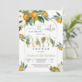 Zitrus-Botanische-Baby-Shower-Einladung Einladung (Stehend Vorderseite)