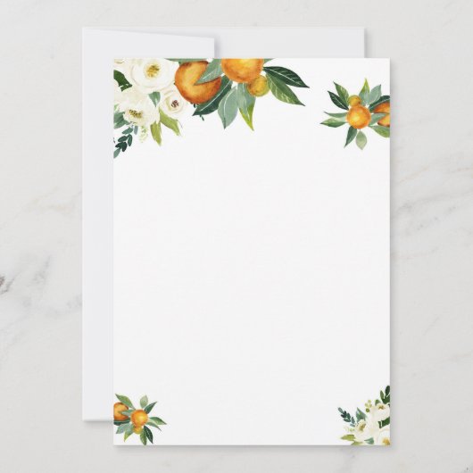 Zitrus-Botanische-Baby-Shower-Einladung Einladung (Rückseite)