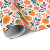 Zitrus Botanisches Florales Geschenkpapier (Rolleneckpunkt)