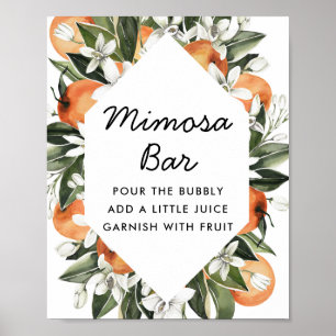 Zitrus-Brautjungfernparty-Mimosa-Bar Poster