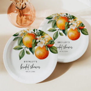 Zitrus Brautparty-Papierteller Orange Clementine Pappteller
