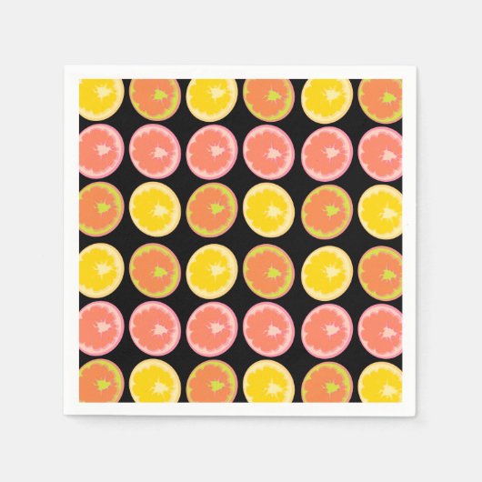 Zitrus Candy Lemon Fruchtmuster Serviette (Vorderseite)