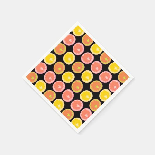 Zitrus Candy Lemon Fruchtmuster Serviette (Ecke)