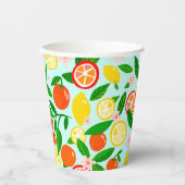 Zitrus Celebration Zitronen Orangen Brautdusche  Pappbecher (Vorderseite)