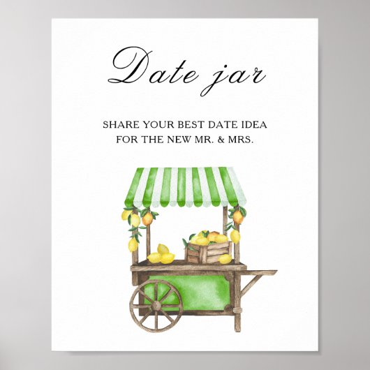 Zitrus - Date Night Ideen. Date Jar Braut-Spiel  Poster (Vorne)