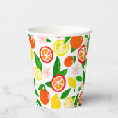 Zitrus-Feier Zitronen Orangen Brautdusche  Pappbecher (Rückseite)