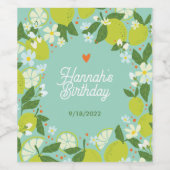 Zitrus Floral Geburtstag Weinetikett (Einzelnes Label)