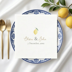 Zitrus Gelb und Grün Lemon Hochzeit Serviette