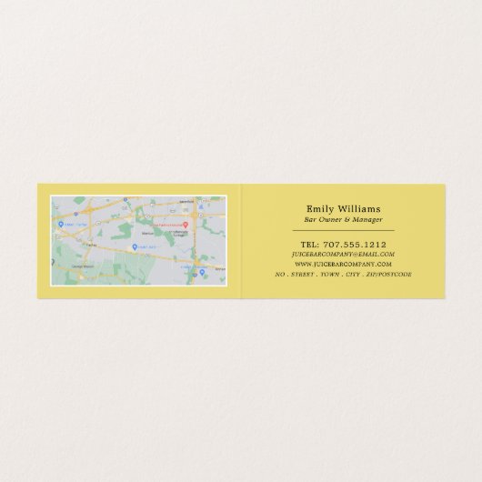 Zitrus Grapefruit-Scheiben, Saft-Bar, im Detail Visitenkarten (Innenseite Aufgefaltet)