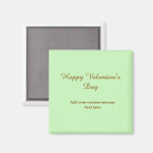 Zitrus grün braun frohen Valentinstag einfach Magnet (Vorderseite/Rückseite)