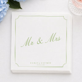 Zitrus Grün Herr und Frau Hochzeitsservietten Serviette