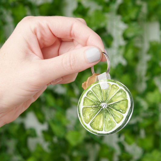 Zitrus grüne Limette Frucht Schlüsselanhänger (Hand)