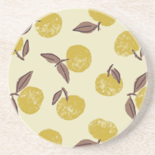 Zitrus-Hain - Rustikale Früchte und Blätter in erd Getränkeuntersetzer