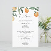 Zitrus-Hochzeitsprogramm | Aquarell-Garten Orange (Stehend Vorderseite)