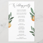 Zitrus-Hochzeitsprogramm | Aquarell-Garten Orange (Rückseite)