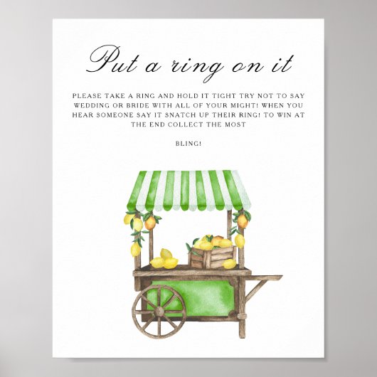 Zitrus-Junggesellinnenabschied - Setze einen Ring  Poster (Vorne)