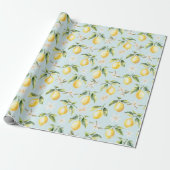 Zitrus Lemon Frucht florales botanisches Muster Geschenkpapier (Ungerollt)
