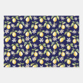 Zitrus Lemon Frucht florales botanisches Muster Geschenkpapier Set (Vorderseite 2)