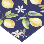 Zitrus Lemon Frucht florales botanisches Muster Kurzer Tischläufer (Ecke)
