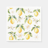 Zitrus Lemon Frucht florales botanisches Muster Serviette (Vorderseite)