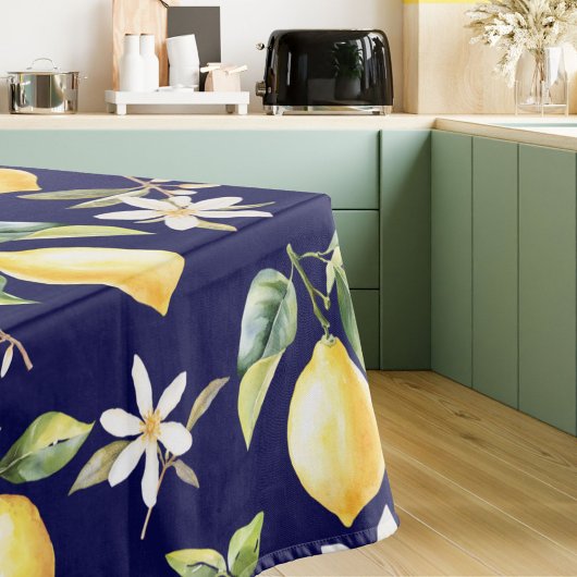 Zitrus Lemon Frucht florales botanisches Muster Tischdecke
