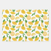 Zitrus Lemon Fruchtmuster Tissue Geschenkpapier Set (Vorderseite)